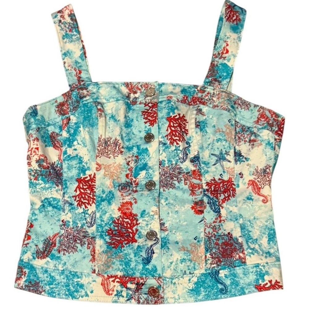 White House Black Market Multicolor Coral Print Tank Top